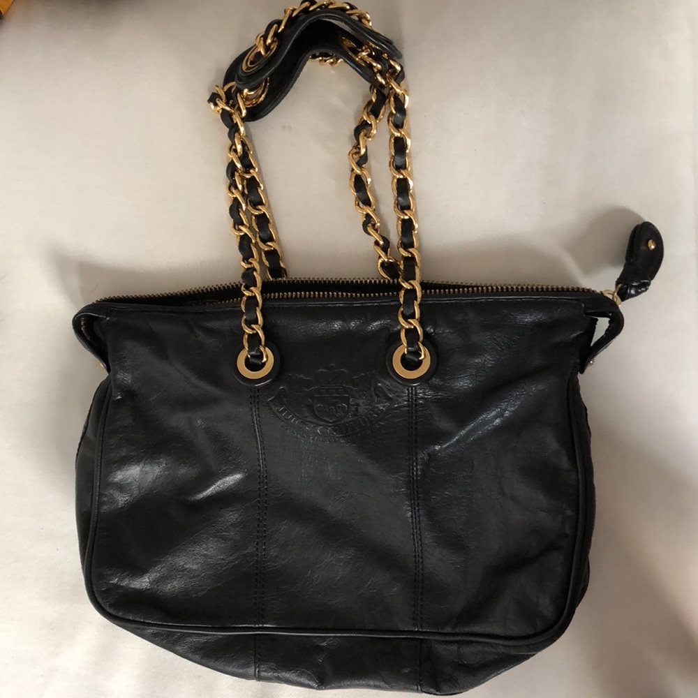❤️ Juicy Couture Black Leather Gold Chain Purse 💋